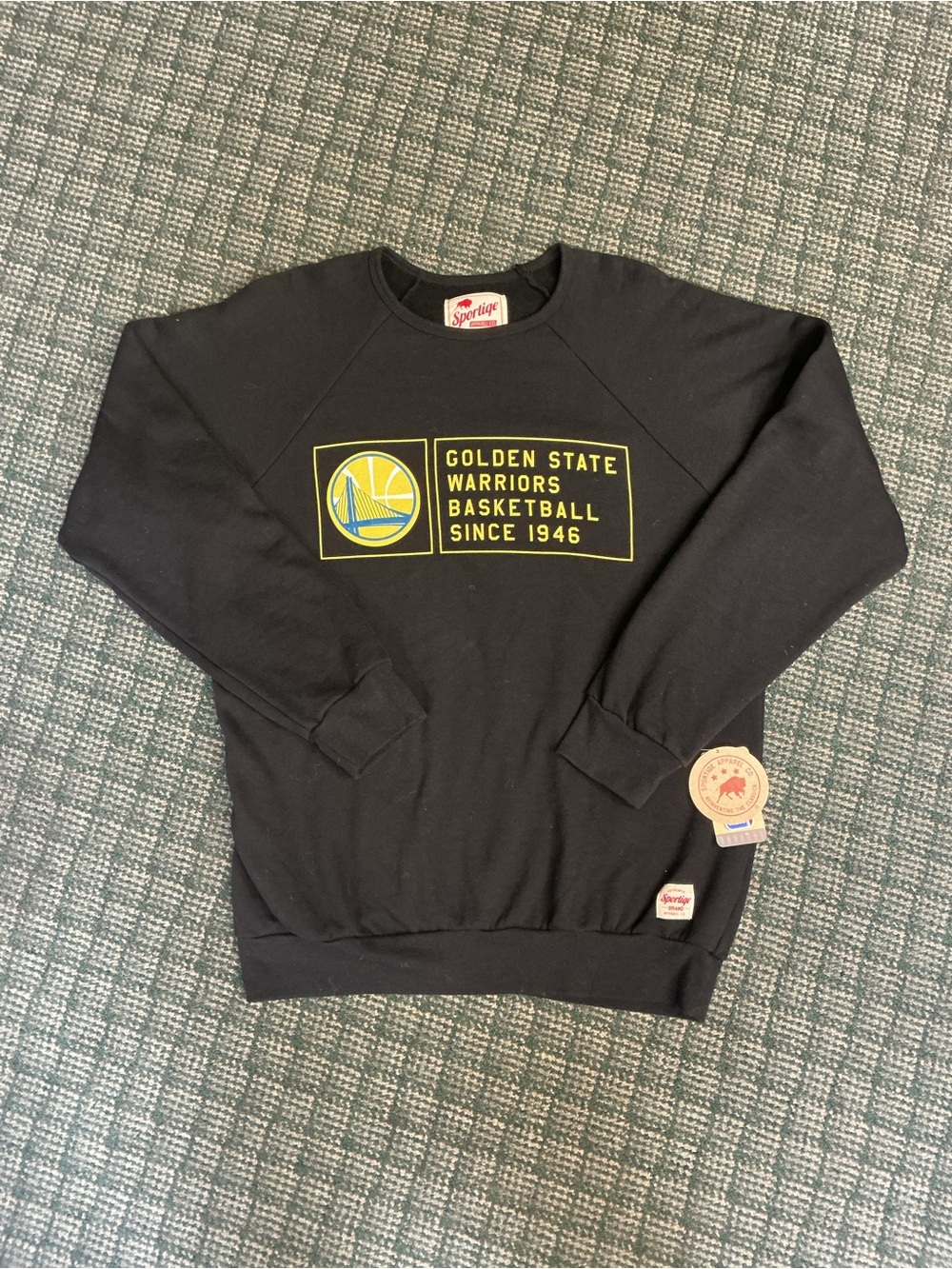 Golden State Warriors Black Graphic Crewneck Sweatshirt by Sportage